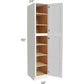 RTA Vail White Shaker 18" x 90" Wall Pantry with 4 Roll Out Trays