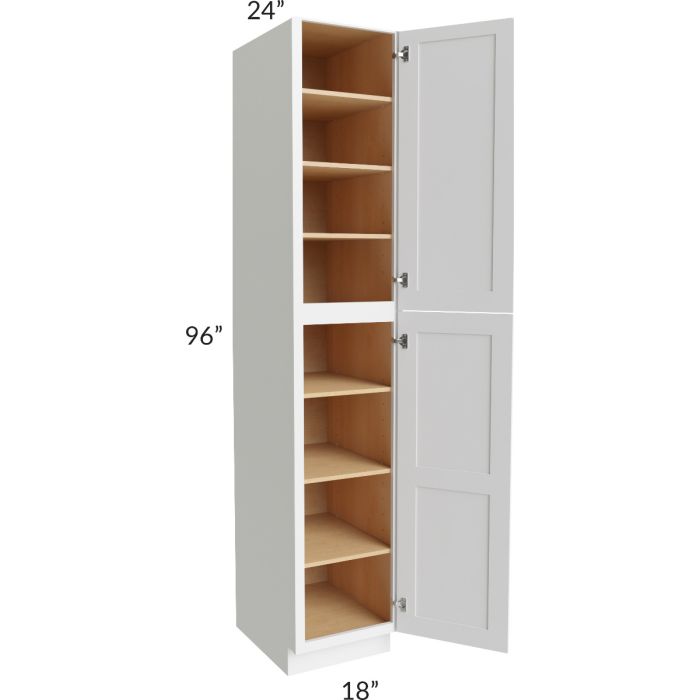 RTA Vail White Shaker 18" x 96" Wall Pantry with 1 Roll Out Tray