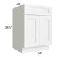 RTA Vail White Shaker 24" Base Cabinet with 1 Roll Out Tray