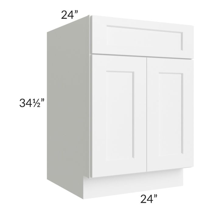RTA Vail White Shaker 24" Base Cabinet with 1 Roll Out Tray