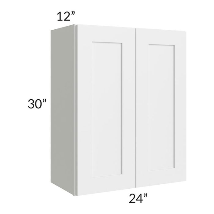 RTA Vail White Shaker 24" x 30" Wall Cabinet with 1 Decorative End Panel