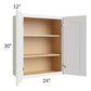RTA Vail White Shaker 24" x 30" Wall Cabinet with 1 Decorative End Panel