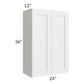 RTA Vail White Shaker 24" x 36" Wall Cabinet with 1 Decorative End Panel