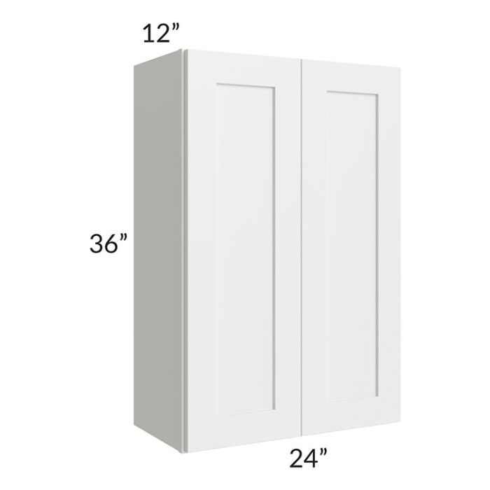 RTA Vail White Shaker 24" x 36" Wall Cabinet with 2 Decorative End Panels
