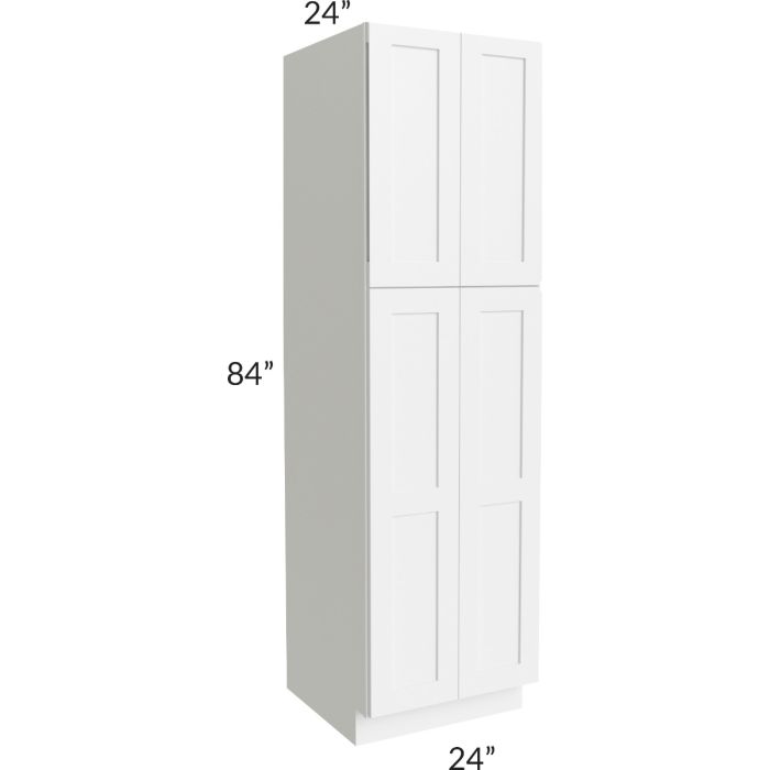 RTA Vail White Shaker 24" x 84" Wall Pantry with 1 Roll Out Tray