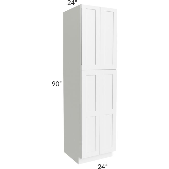RTA Vail White Shaker 24" x 90" Wall Pantry with 4 Roll Out Trays