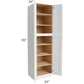 RTA Vail White Shaker 24" x 90" Wall Pantry with 4 Roll Out Trays