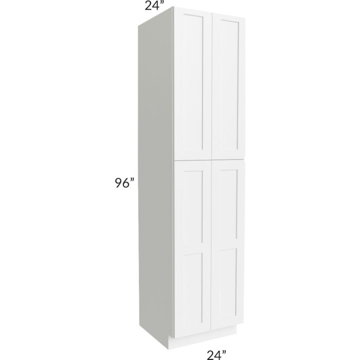 RTA Vail White Shaker 24" x 96" Wall Pantry with 2 Roll Out Trays