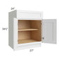 RTA Vail White Shaker 27" Base Cabinet with 2 Roll Out Trays and 2 Decorative End Panels
