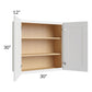 RTA Vail White Shaker 30" x 30" Wall Cabinet with 2 Decorative End Panels and Glass Door