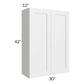 RTA Vail White Shaker 30" x 42" Wall Cabinet with Glass Door