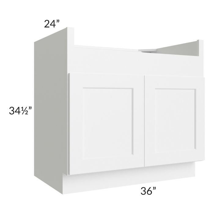 RTA Vail White Shaker 36" Farm Sink Base Cabinet