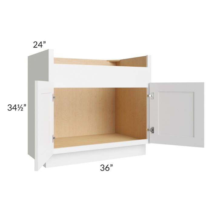 RTA Vail White Shaker 36" Farm Sink Base Cabinet