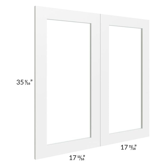 RTA Vail White Shaker 36" x 36" Glass Door Only with Glass Included