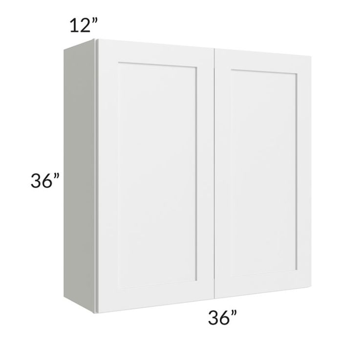 RTA Vail White Shaker 36" x 36" Wall Cabinet with Glass Door
