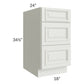 RTA Wellfleet Linen 18" 3-Drawer Base Cabinet