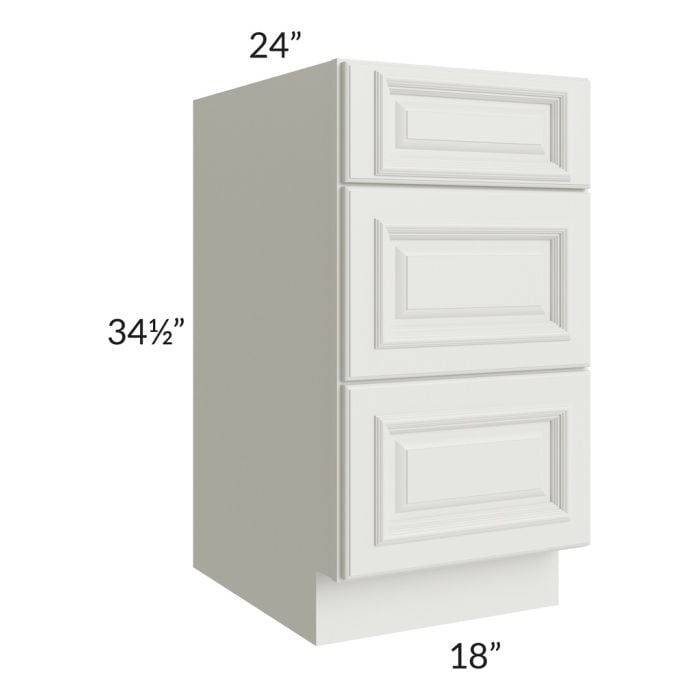 RTA Wellfleet Linen 18" 3-Drawer Base Cabinet
