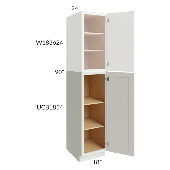 RTA Wellfleet Linen 18" x 54" Pantry Base Cabinet