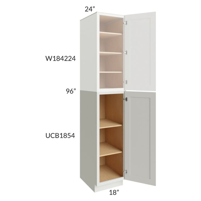 RTA Wellfleet Linen 18" x 54" Pantry Base Cabinet