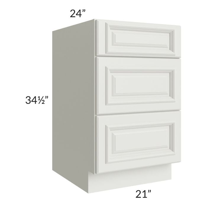 RTA Wellfleet Linen 21" 3-Drawer Base Cabinet