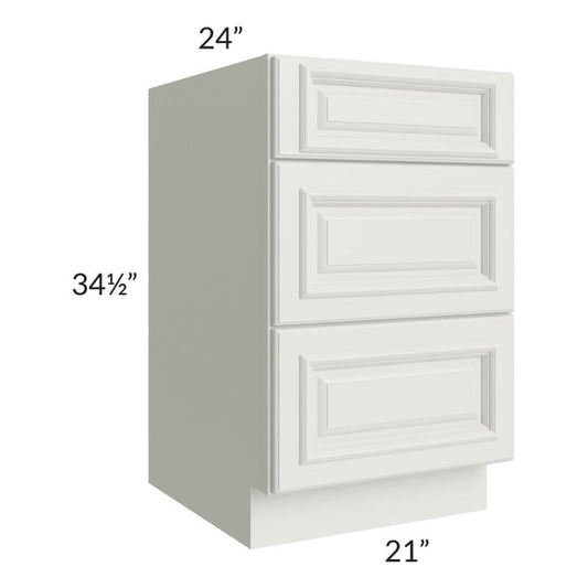 RTA Wellfleet Linen 21" 3-Drawer Base Cabinet
