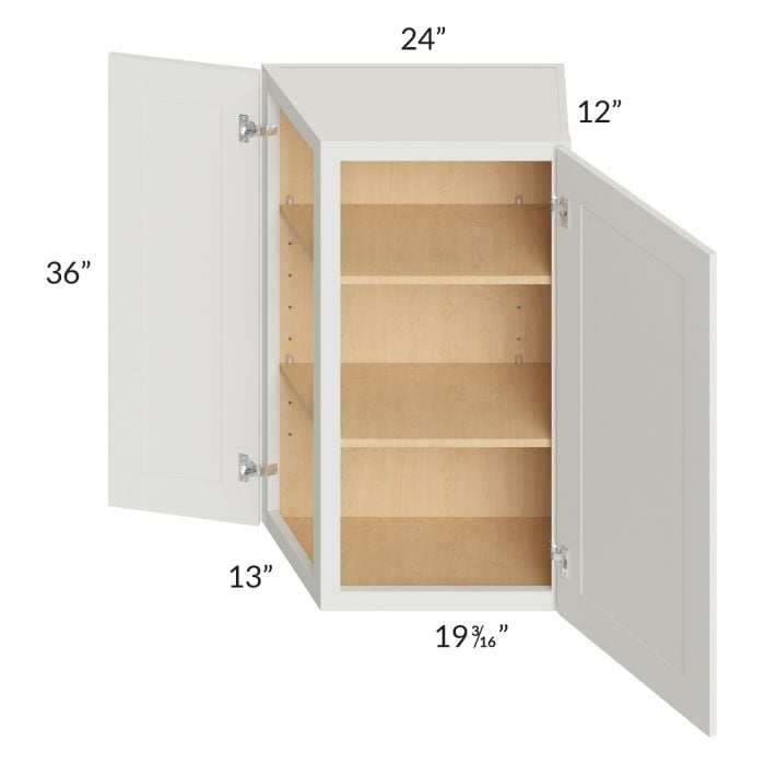 RTA Wellfleet Linen 24" x 36" Wall End Angle Cabinet