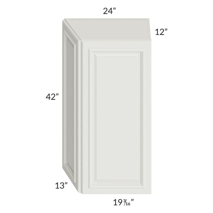 RTA Wellfleet Linen 24" x 42" Wall End Angle Cabinet