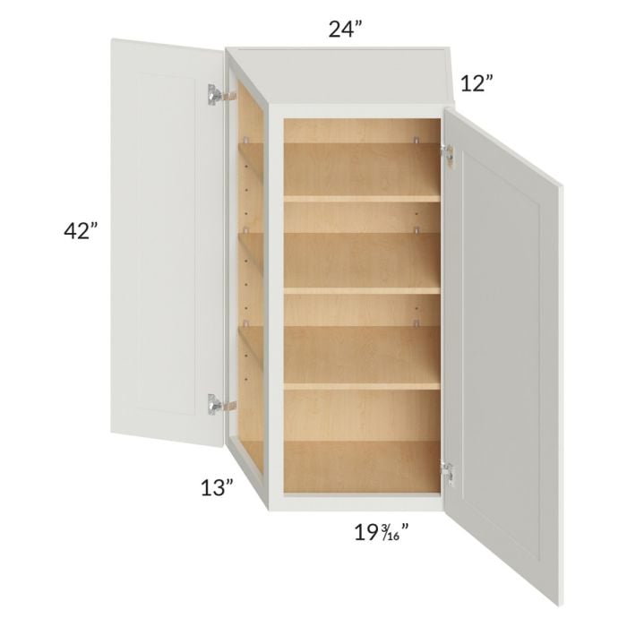 RTA Wellfleet Linen 24" x 42" Wall End Angle Cabinet
