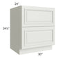 RTA Wellfleet Linen 30" 2-Drawer Base Cabinet