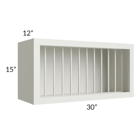 RTA Wellfleet Linen 30" x 15" Plate Rack Cabinet