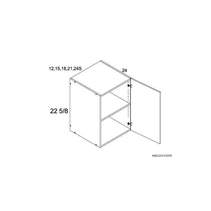 RTA arbor White 24" x 22-5/8" x 24" Wall Cabinet with 1 Door