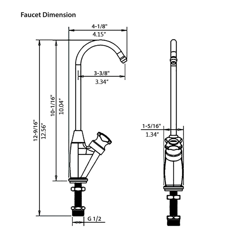 Renist Water Filtration Reverse Osmosis Single Handle Brushed Nickel Kitchen Faucet