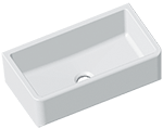 Romano Italian Reversible Single Bowl 33" White Fireclay Kitchen Sink by Chemcore Industries