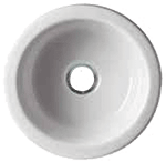 Romano Italian Round Prep 18" White Fireclay Kitchen Sink by Chemcore Industries