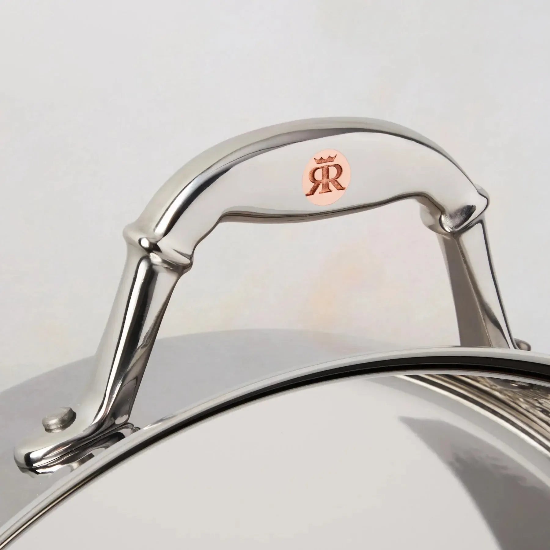 Ruffoni Symphoria Prima 10" 5-Quart Hammered Clad Stainless Steel Braiser With Riveted Stainless Steel Lid and Handle Inlaid With Signature Copper Coin