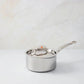 Ruffoni Symphoria Prima 8" 4-Quart Hammered Clad Stainless Steel Saucepan With Riveted Stainless Steel Lid and Handle Inlaid With Signature Copper Coin