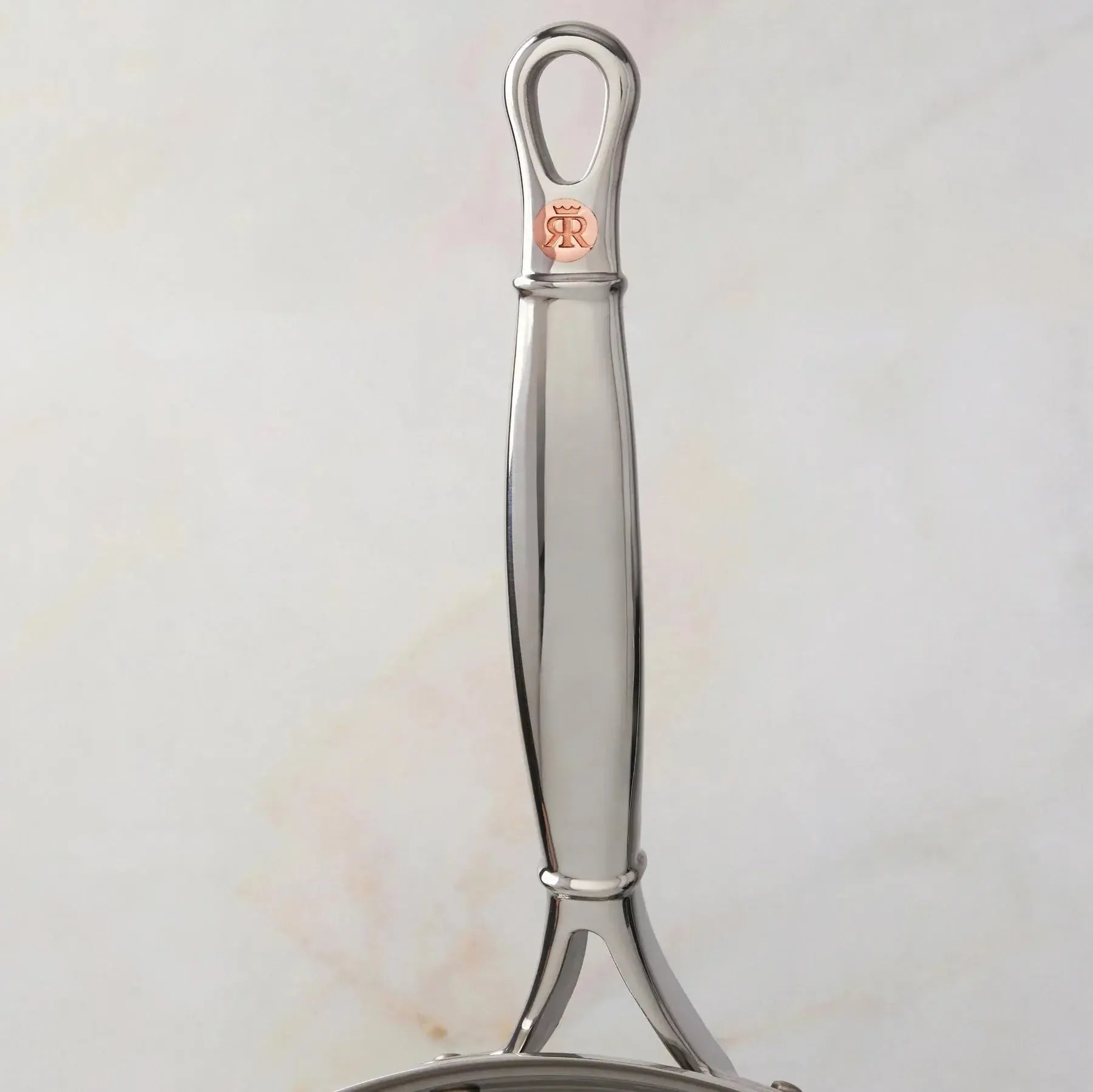 Ruffoni Symphoria Prima 8" 4-Quart Hammered Clad Stainless Steel Saucepan With Riveted Stainless Steel Lid and Handle Inlaid With Signature Copper Coin