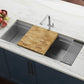 Ruvati 16" x 17" Light Brown Large Cutting Board Kitchen Sink