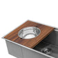 Ruvati 16" x 17" Wood Platform With Mixing Bowl and Colander Set For Workstation Sink