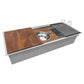 Ruvati 16" x 17" Wood Platform With Mixing Bowl and Colander Set For Workstation Sink