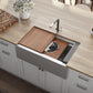 Ruvati 34" Dual-Tier Ledge Apron-Front Stainless Steel Kitchen Sink