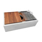 Ruvati 34" Dual-Tier Ledge Apron-Front Stainless Steel Kitchen Sink