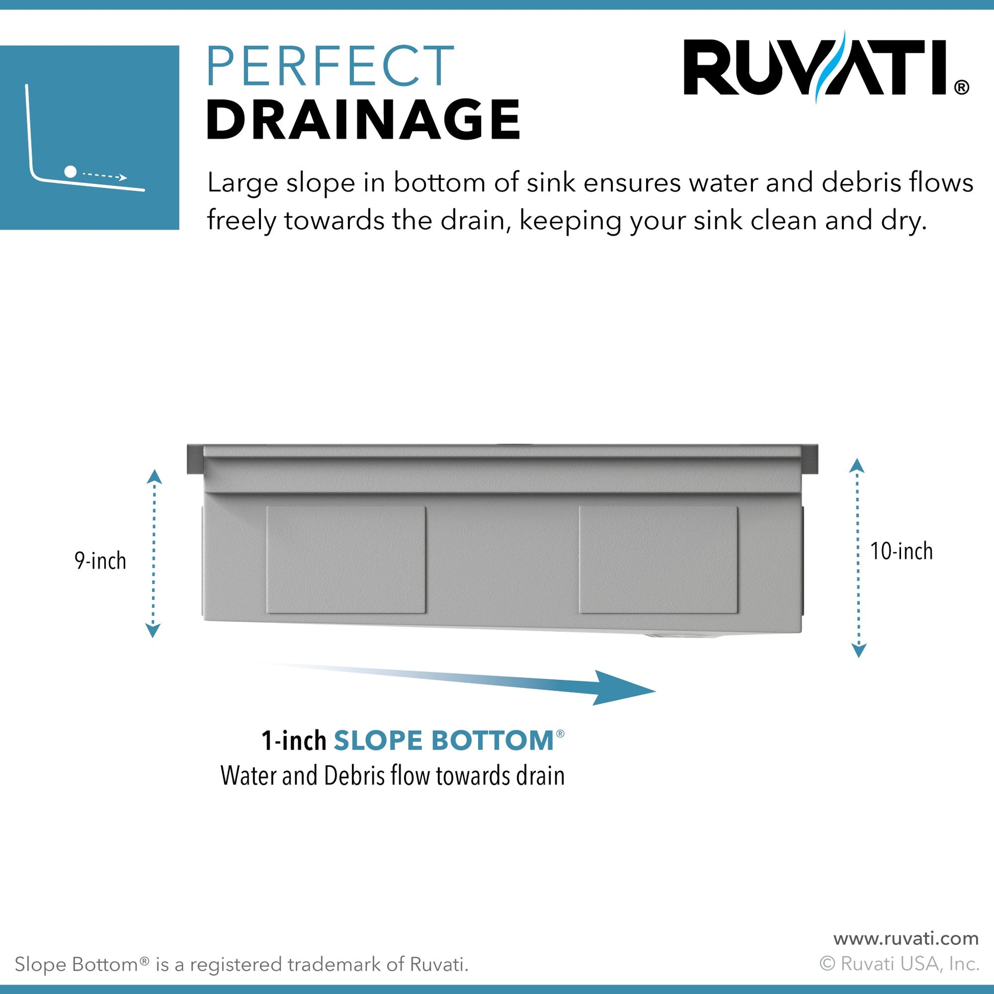 Ruvati 34" Dual-Tier Ledge Apron-Front Stainless Steel Kitchen Sink