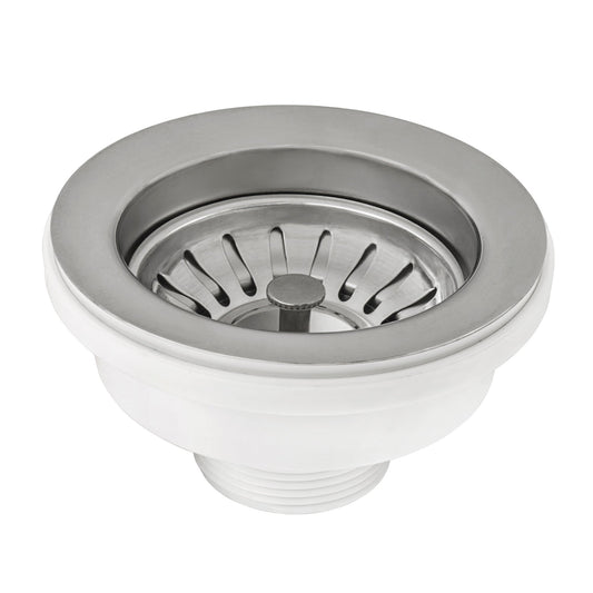 Ruvati 4" Stainless Steel Basket Strainer for Thick Fireclay Kitchen Sink Drain Assembly