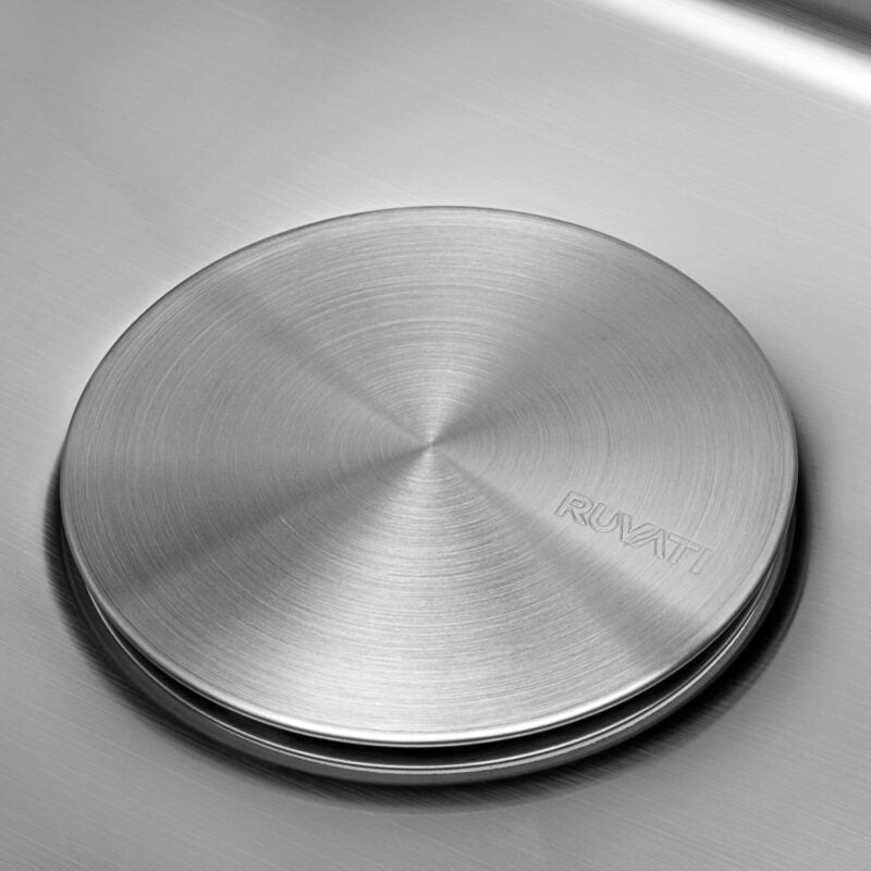 Ruvati 5" Brushed Stainless Steel Drain Cover for Kitchen Sink and Garbage Disposal