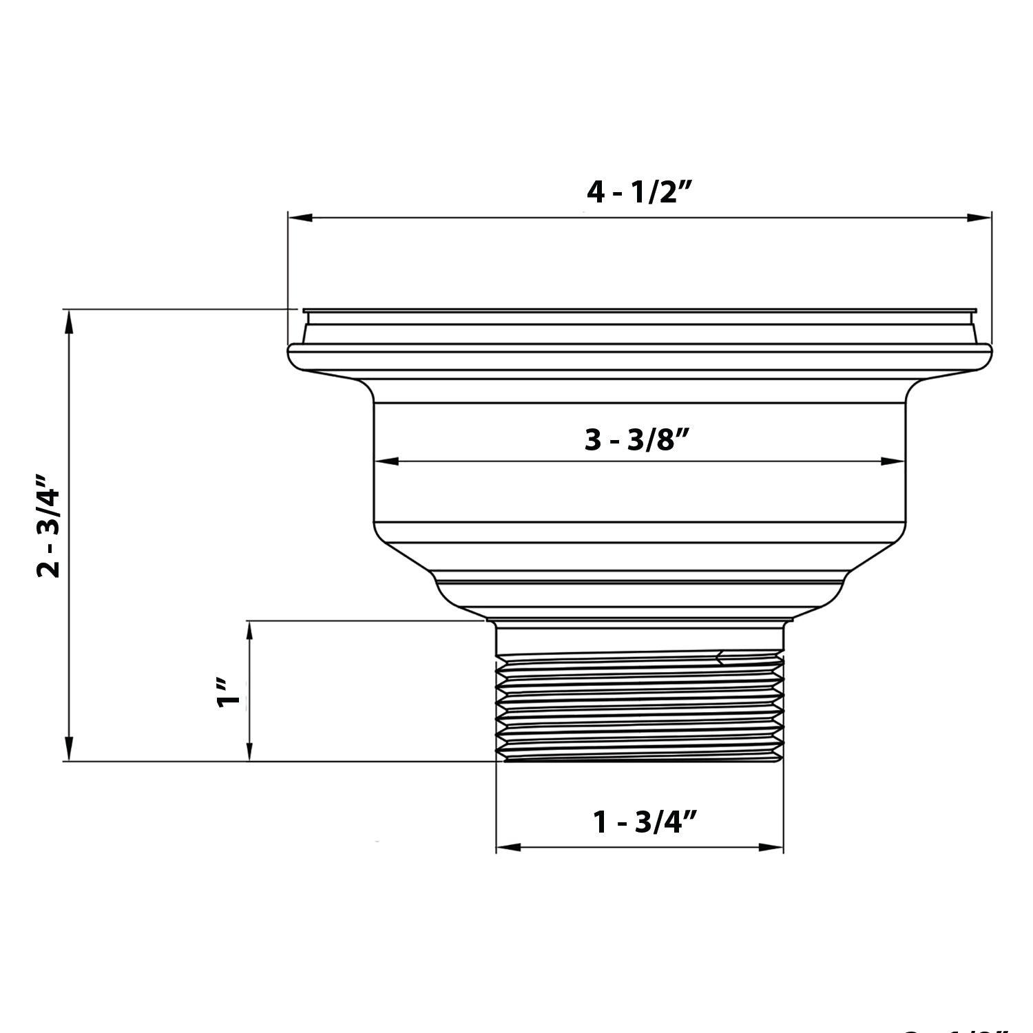 Ruvati 5" Gunmetal Black Stainless Steel Kitchen Sink Strainer Drain Assembly