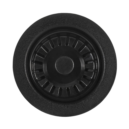 Ruvati 5" Matte Black Kitchen Sink Drain Assembly With Basket Strainer