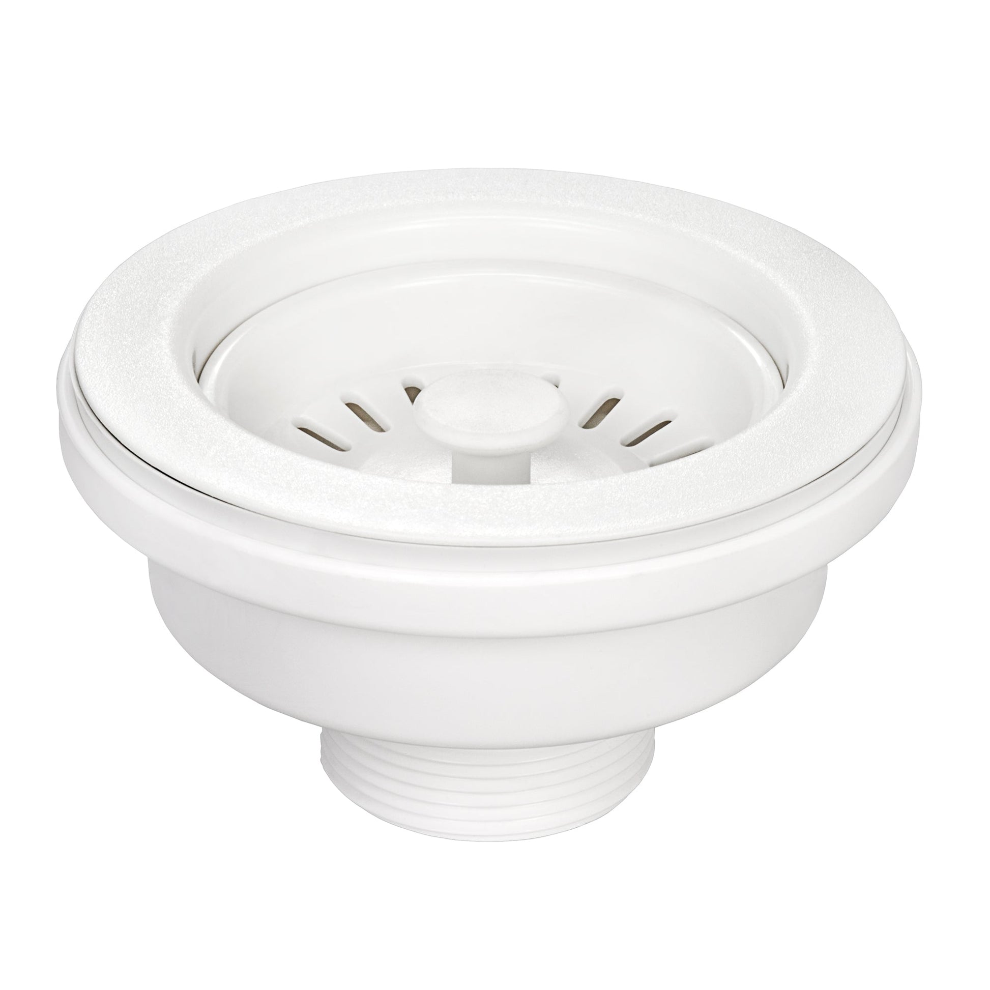 Ruvati 5" Matte White Kitchen Sink Drain Assembly With Basket Strainer