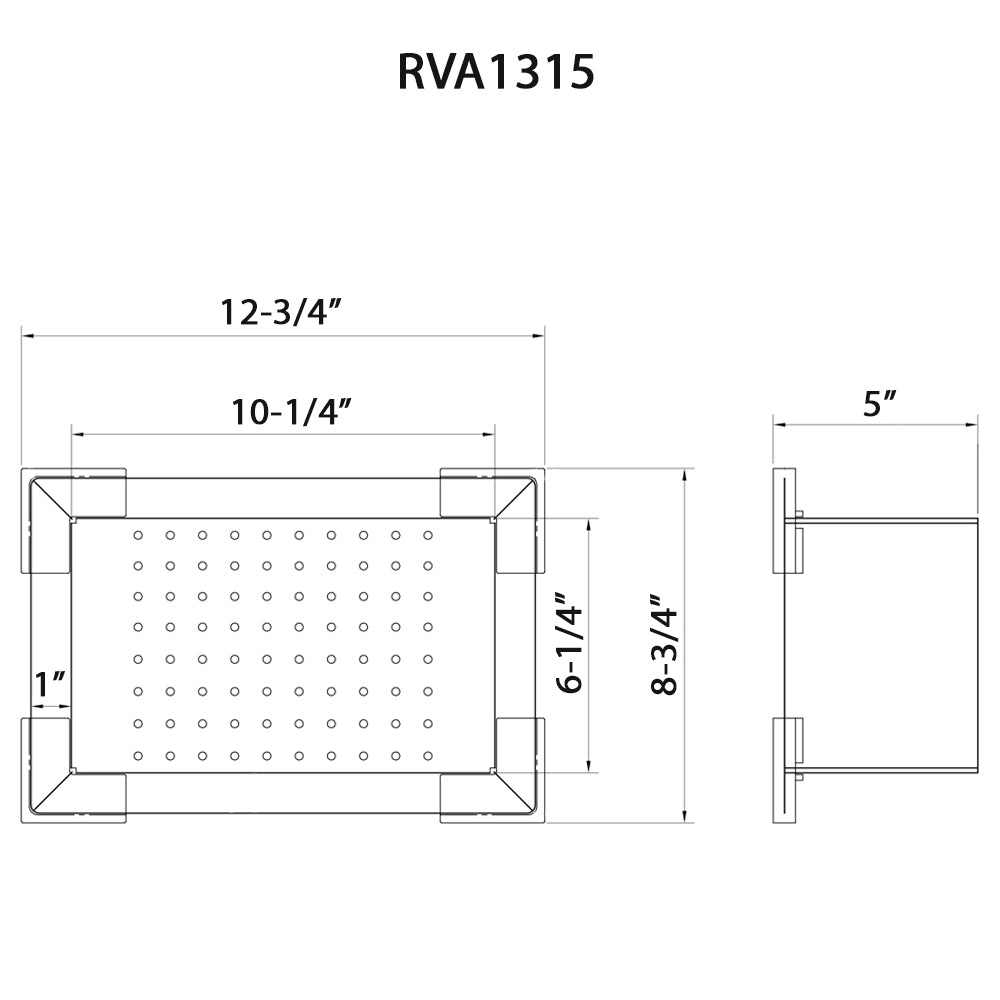 Ruvati 9" x 13" Stainless Steel Replacement Colander For RVH8215 Sink With Plastic Corners