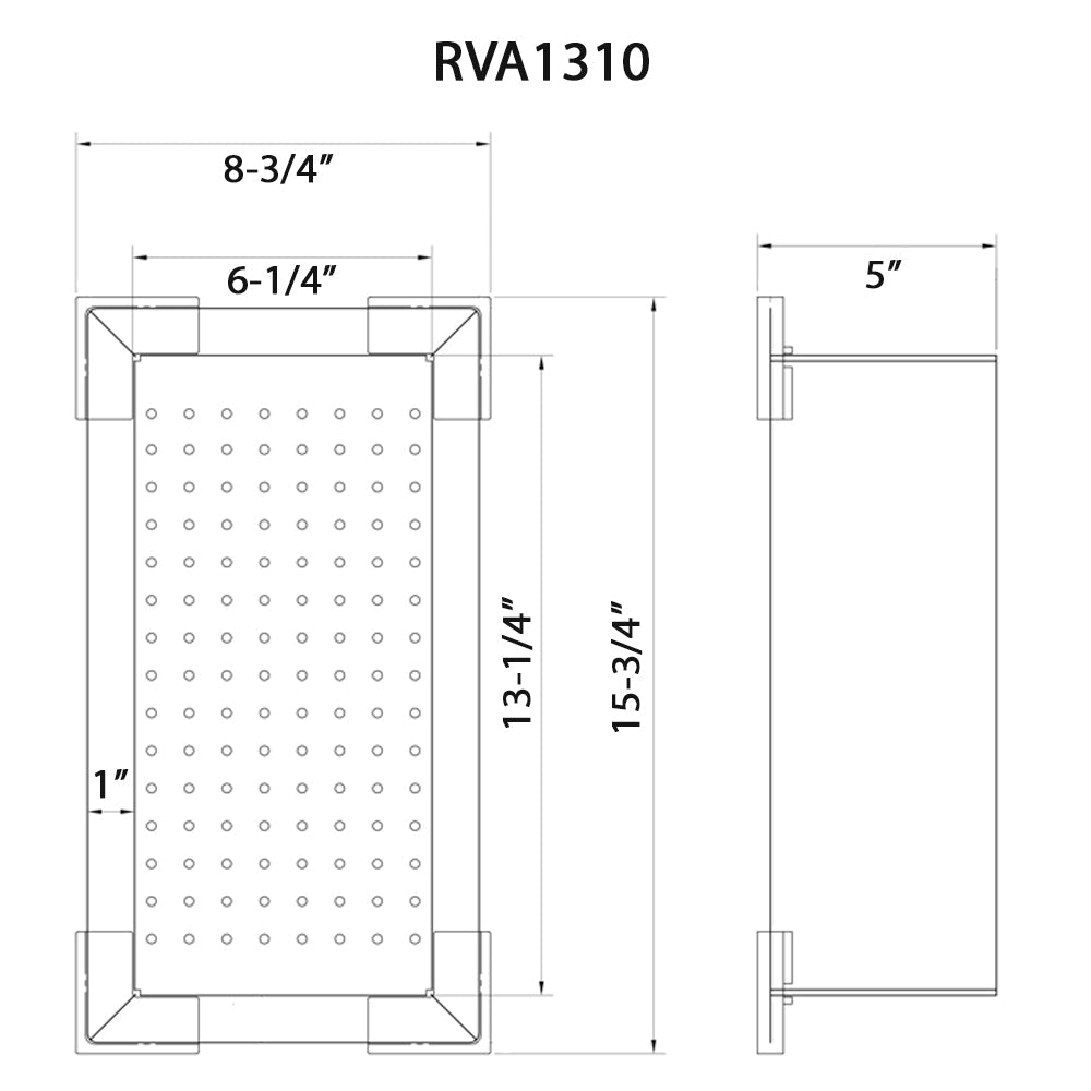 Ruvati 9" x 16" Stainless Steel Replacement Colander For RVH8210, RVH8221, RVH8222, RVH8333, RVQ5210 Sink